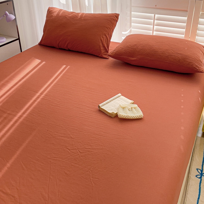 91家纺网 家纺一手货源 找家纺 仟人梦 2025新款纯色床笠 焦糖