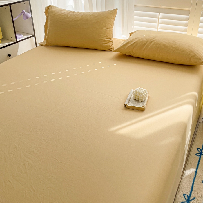 91家纺网 家纺一手货源 找家纺 仟人梦 2025新款纯色床笠 浅驼