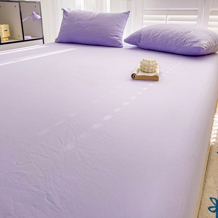 91家纺网 家纺一手货源 找家纺 仟人梦 2025新款纯色床笠 浅紫