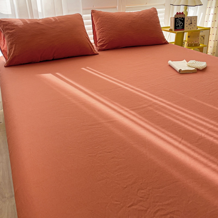 91家纺网 家纺一手货源 找家纺 仟人梦 2025新款纯色床笠 焦糖