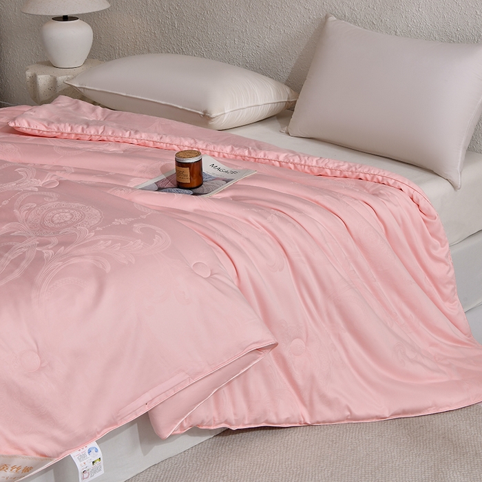 91家纺网 家纺一手货源 找家纺 棠婷 2025新款蚕丝被 粉色