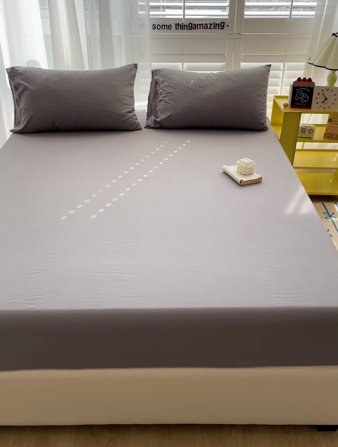 91家纺网 家纺一手货源 找家纺 仟人梦 2025新款纯色床笠 银灰