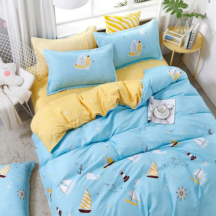 91家纺网 家纺一手货源 找家纺 梦卓家纺 2025新款亲肤芦荟棉单被套 海洋之旅