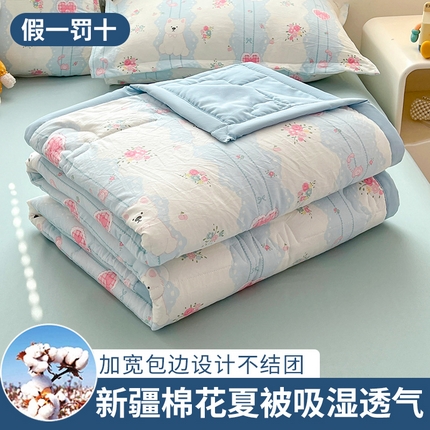 91家纺网 家纺一手货源 找家纺 （总） 2025新款A类新疆棉花夏凉被加宽包边水洗棉卡通印花吸湿透气棉花夏被空调被
