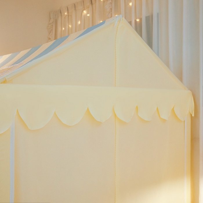 91家纺网 家纺一手货源 找家纺 卓尔居2025新款儿童小房子坐床式防摔蚊帐螺纹碳素钢支架梦幻 梦幻星屋-黄