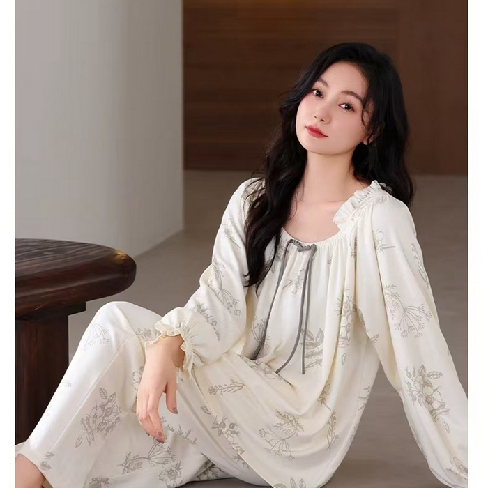 91家纺网 家纺一手货源 找家纺 （总）洛兰沙家居馆【只代发】【只代发】 拉架棉菲边款家居服