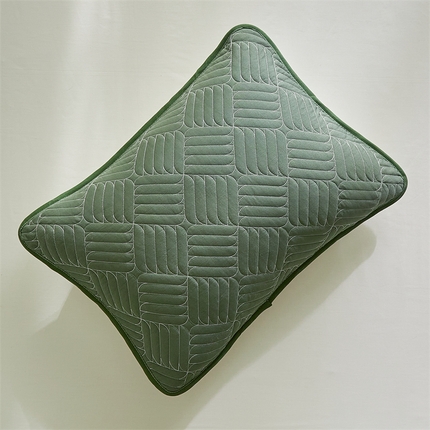 91家纺网 家纺一手货源 找家纺 温宁家纺 2025新款枕套 田字格绿色