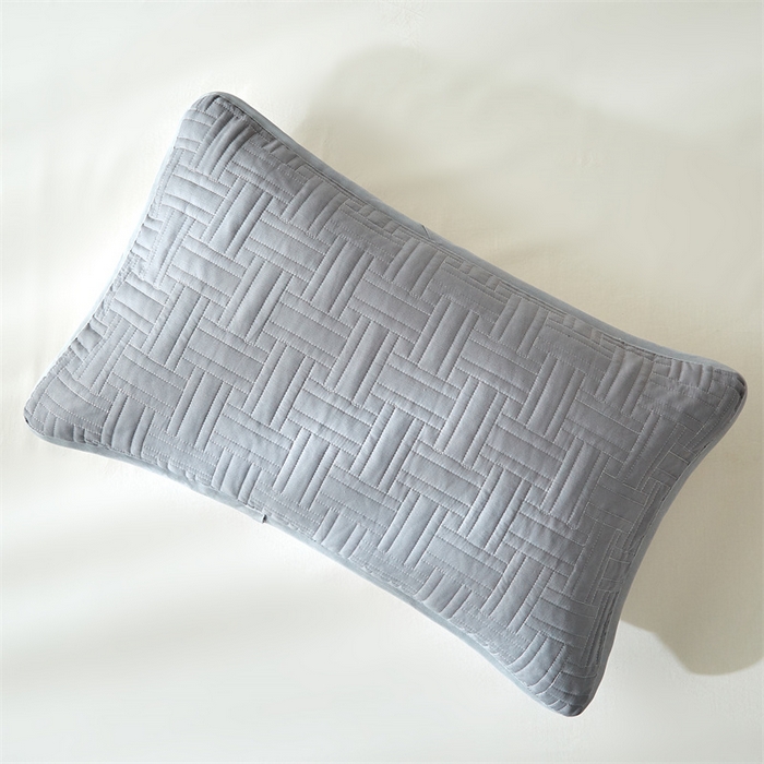 91家纺网 家纺一手货源 找家纺 温宁家纺 2025新款枕套 横竖格银灰