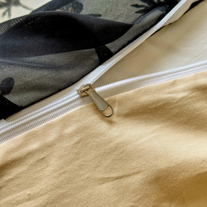 91家纺网 家纺一手货源 找家纺 宅家居 2025新款爆款轻法式赫本风复古印花13372纯棉四件套韩式黑色花边40支全棉三件套 茶花