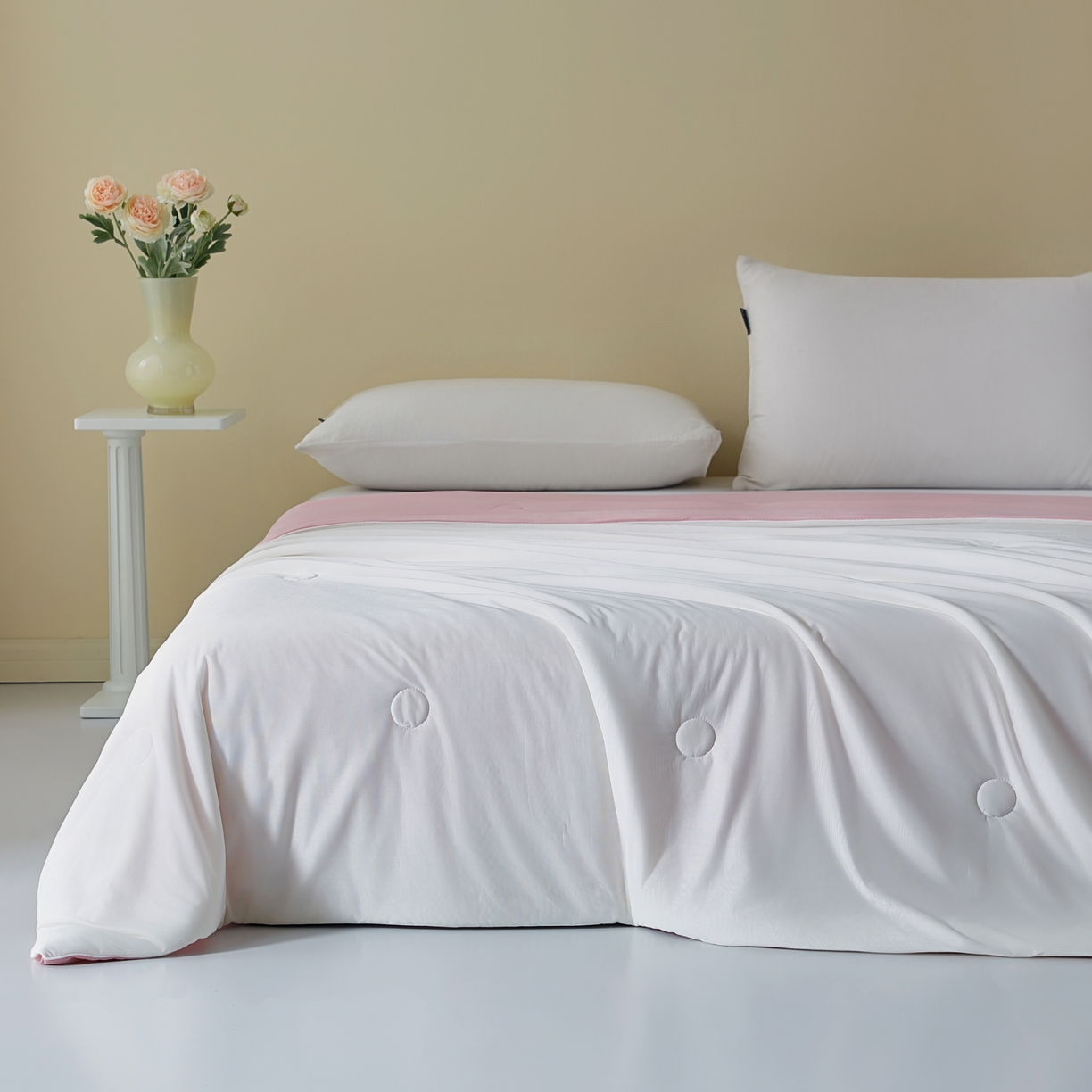 91家纺网 家纺一手货源 找家纺 梦恬佳 2025新款A类凉感丝夏凉被 樱桃粉