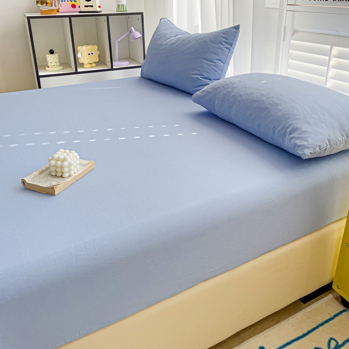 91家纺网 家纺一手货源 找家纺 仟人梦 2025新款纯色床笠 天蓝