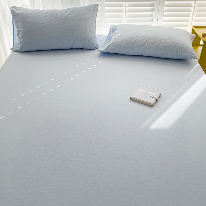 91家纺网 家纺一手货源 找家纺 仟人梦 2025新款纯色床笠 浅蓝