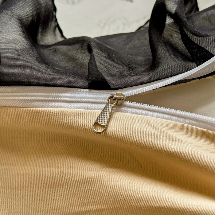 91家纺网 家纺一手货源 找家纺 宅家居 2025新款爆款轻法式赫本风复古印花13372纯棉四件套韩式黑色花边40支全棉三件套 米娅