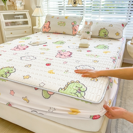 世纪绒品 2026新款印花卡通床笠款乳胶凉席 小恐龙