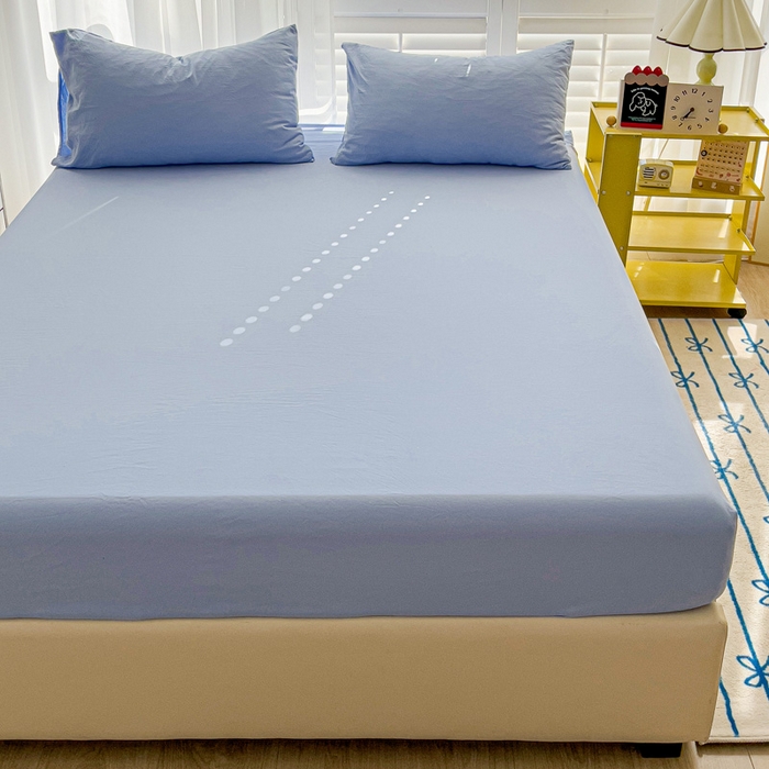 91家纺网 家纺一手货源 找家纺 仟人梦 2025新款纯色床笠 天蓝