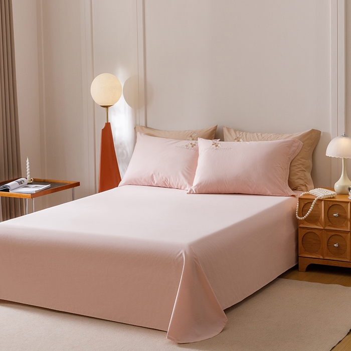 91家纺网 家纺一手货源 找家纺 （总）艾莱家纺 2025新款A类水洗棉加厚绣花四件套-栀夏