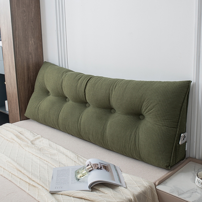 91家纺网 家纺一手货源 找家纺 美达人 2025新款玉米绒三角靠垫 橄榄绿-玉米绒