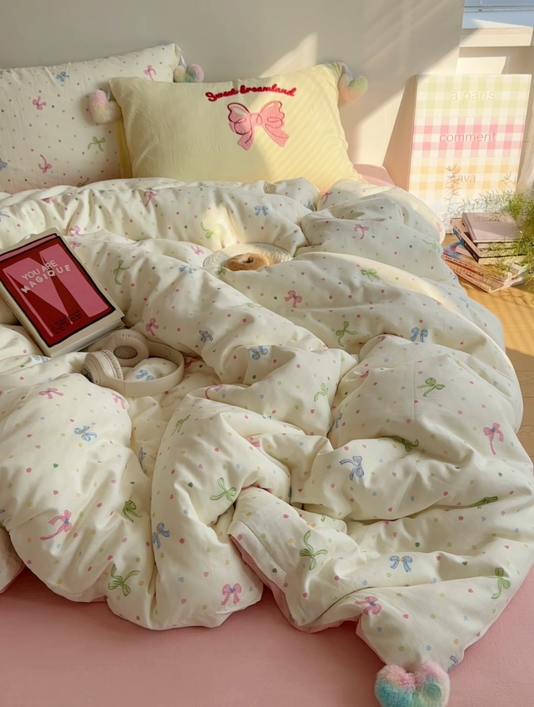 91家纺网 家纺一手货源 找家纺 丽涵 2025年春夏新品全棉双层纱印花毛巾绣四件套 少女日记