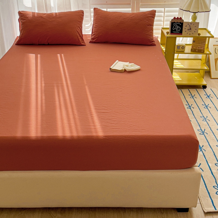 91家纺网 家纺一手货源 找家纺 仟人梦 2025新款纯色床笠 焦糖