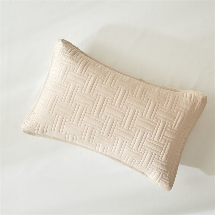 91家纺网 家纺一手货源 找家纺 温宁家纺 2025新款枕套 横竖格米色