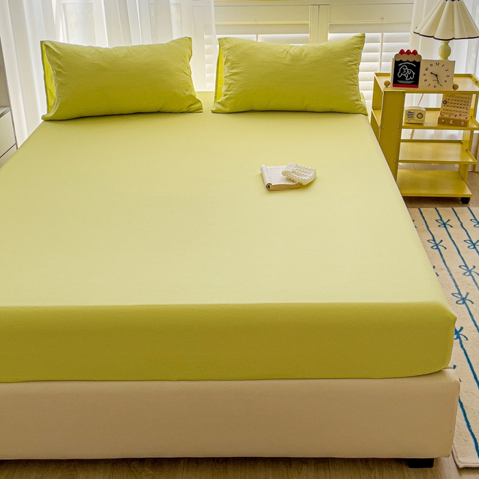 91家纺网 家纺一手货源 找家纺 仟人梦 2025新款纯色床笠 果绿