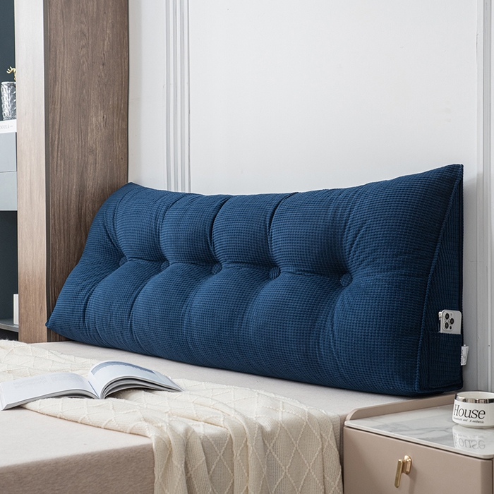 91家纺网 家纺一手货源 找家纺 美达人 2025新款玉米绒三角靠垫 柏林蓝-玉米绒