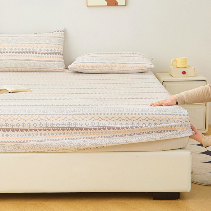 91家纺网 家纺一手货源 找家纺 （总）棉乐町家居 2025新款锦柔老粗布印花床笠