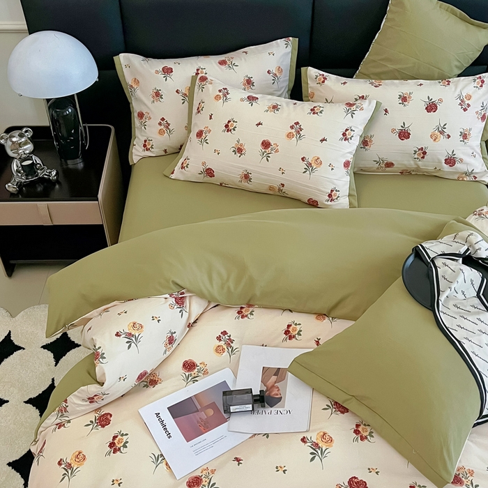 91家纺网 家纺一手货源 找家纺 2025春夏新款水洗棉麻学生小号三件套 倾城之恋