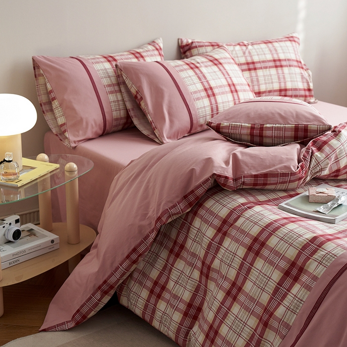 91家纺网 家纺一手货源 找家纺 （总）安莱生活 2025新款全棉日式侘寂风条格系列四件套