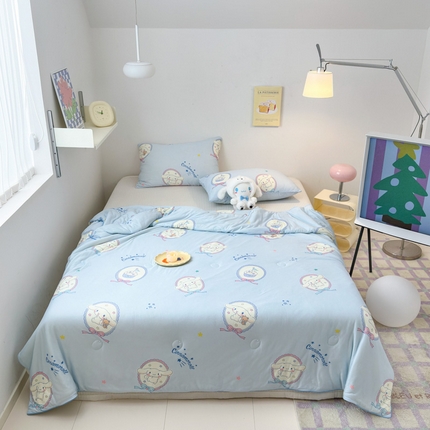 木堇家居 2025三丽鸥针织棉麻绳大豆夏被 玉桂狗