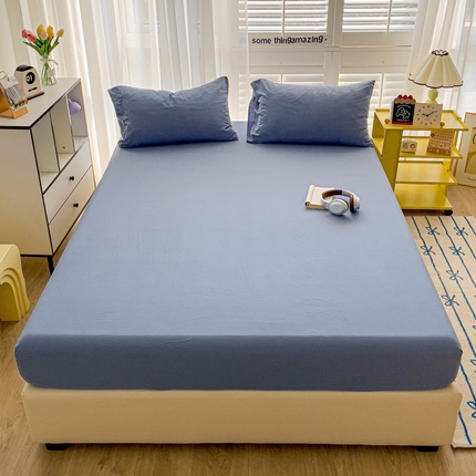 仟人梦 2025新款纯色床笠 雾兰