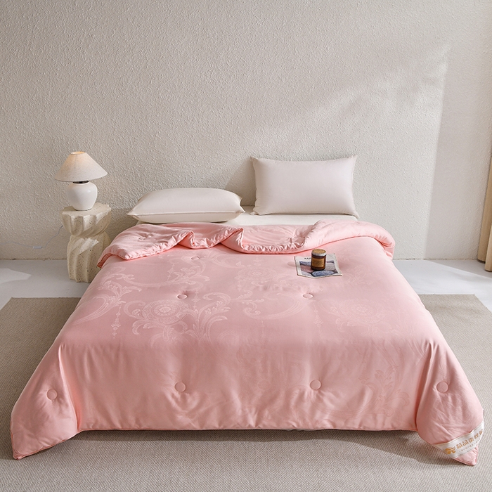 91家纺网 家纺一手货源 找家纺 棠婷 2025新款蚕丝被 粉色