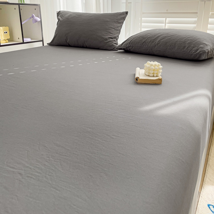 91家纺网 家纺一手货源 找家纺 仟人梦 2025新款纯色床笠 银灰