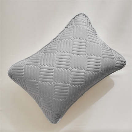 91家纺网 家纺一手货源 找家纺 温宁家纺 2025新款枕套 田字格银灰