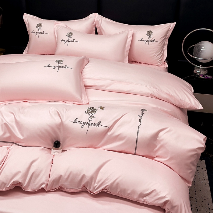 91家纺网 家纺一手货源 找家纺 （总）2025春夏新款春夏新品水洗天丝棉轻奢刺绣四件套-芸伊