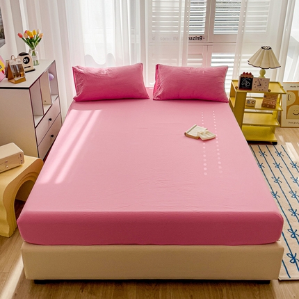仟人梦 2025新款纯色床笠 玫红
