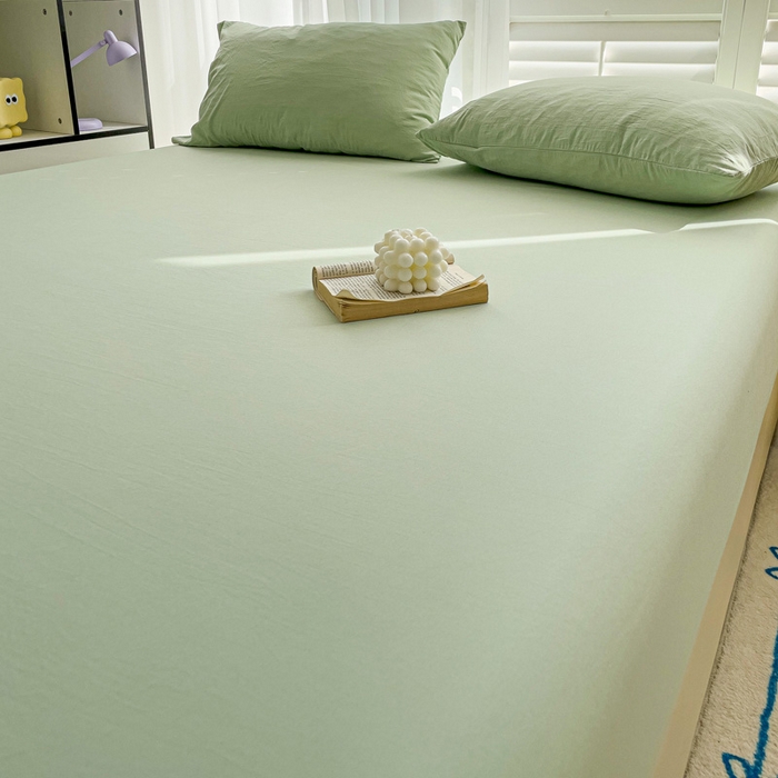 91家纺网 家纺一手货源 找家纺 仟人梦 2025新款纯色床笠 浅绿