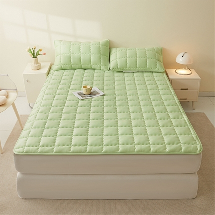迪梦思家纺 2025新款A类亲肤磨毛床垫床护垫铺床褥子夹棉床垫 青果绿