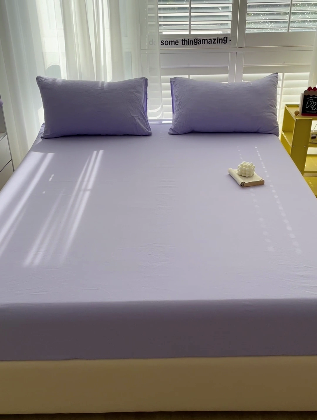 91家纺网 家纺一手货源 找家纺 仟人梦 2025新款纯色床笠 浅紫