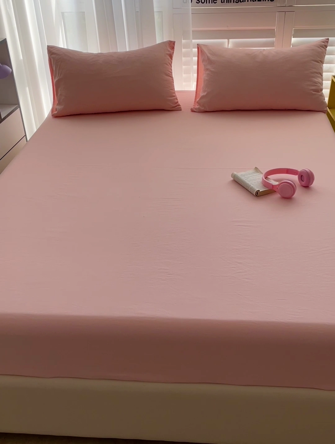 91家纺网 家纺一手货源 找家纺 仟人梦 2025新款纯色床笠 玉色