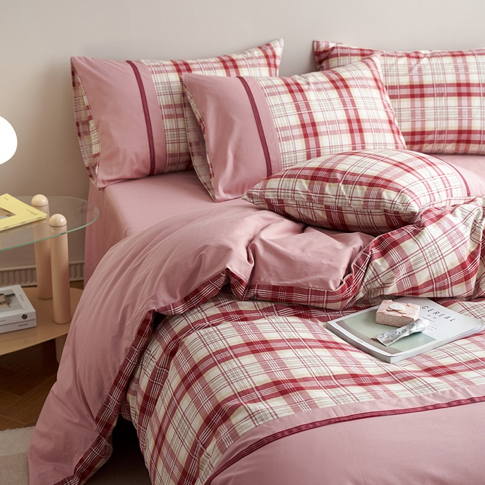 91家纺网 家纺一手货源 找家纺 安莱生活 2025新款全棉日式侘寂风条格系列四件套 梵羽