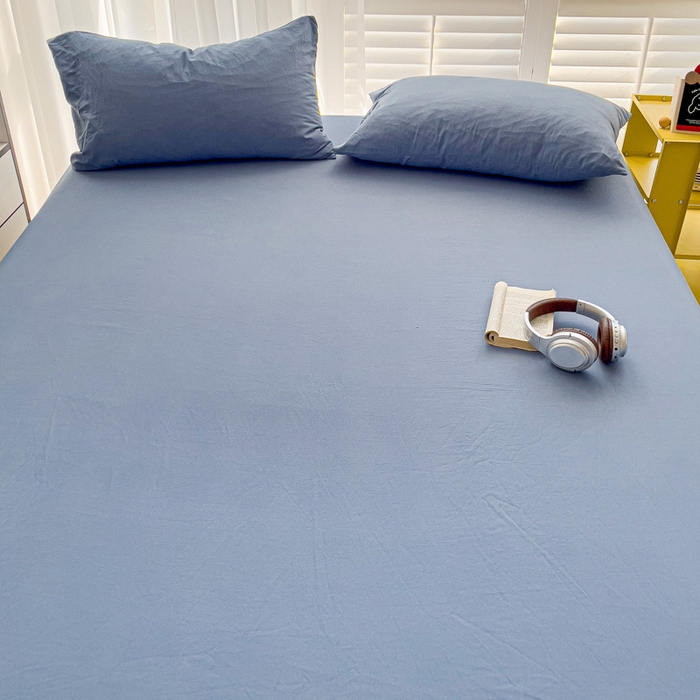 91家纺网 家纺一手货源 找家纺 仟人梦 2025新款纯色床笠 雾兰