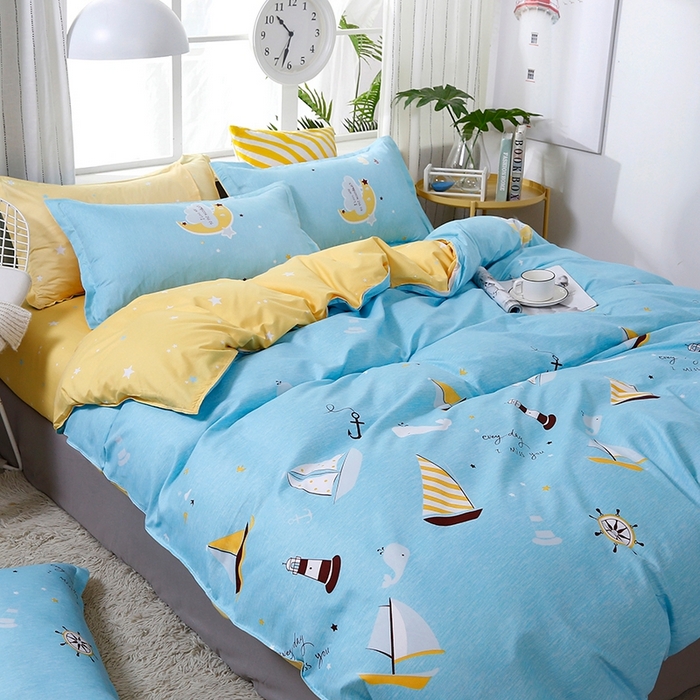 91家纺网 家纺一手货源 找家纺 梦卓家纺 2025新款亲肤芦荟棉单被套 海洋之旅