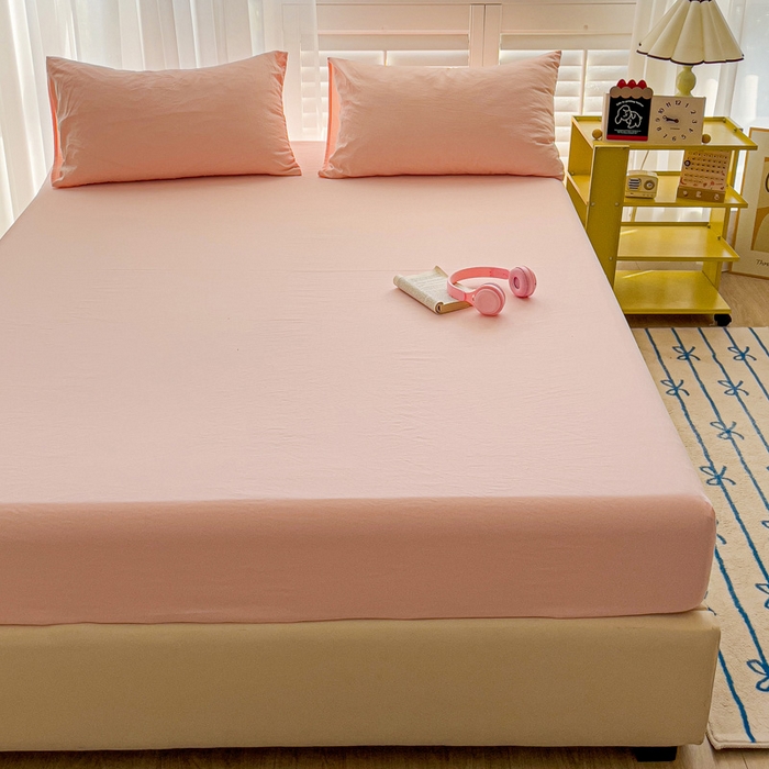 91家纺网 家纺一手货源 找家纺 仟人梦 2025新款纯色床笠 玉色