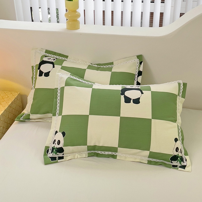 91家纺网 家纺一手货源 找家纺 2025春夏新品鱼骨棉老粗布凉席 熊猫