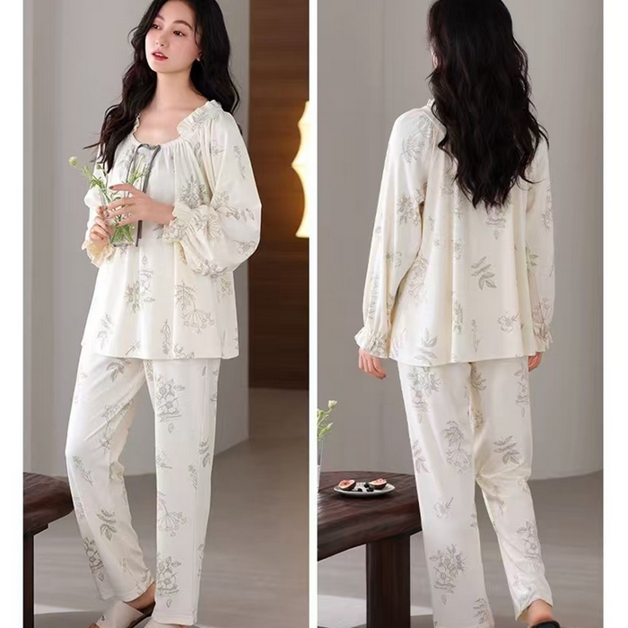 91家纺网 家纺一手货源 找家纺 （总）洛兰沙家居馆【只代发】【只代发】 拉架棉菲边款家居服