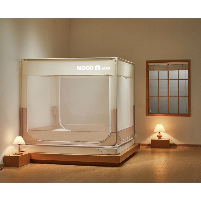 91家纺网 家纺一手货源 找家纺 卓尔居2025新款成人坐床外穿蚊帐-mood.max max.浅米