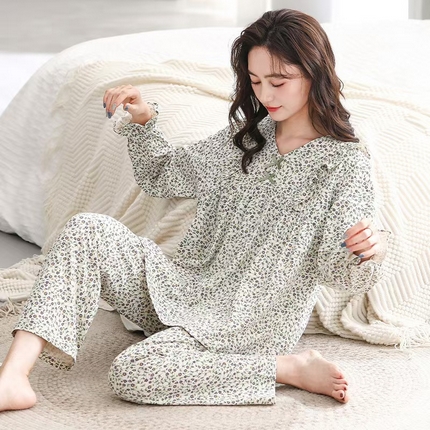 91家纺网 家纺一手货源 找家纺 （总）洛兰沙家居馆【只代发】【只代发】 拉架棉菲边款家居服