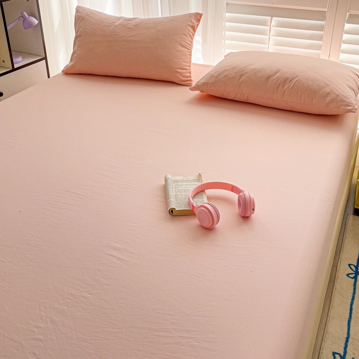 91家纺网 家纺一手货源 找家纺 仟人梦 2025新款纯色床笠 玉色