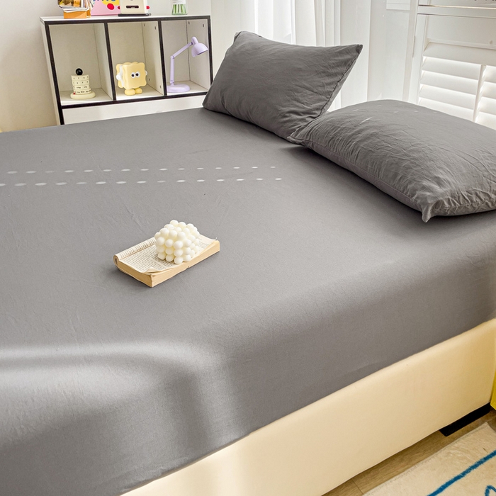 91家纺网 家纺一手货源 找家纺 仟人梦 2025新款纯色床笠 银灰